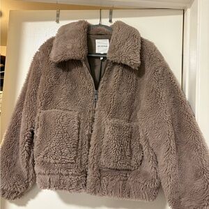 Avec Les Filles Taupe Teddy Jacket